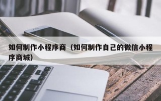 桐乡如何制作小程序商（如何制作自己的微信小程序商城）